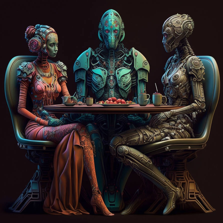 Robot Table Deviantart A Seat At The Table by lindans on DeviantArt