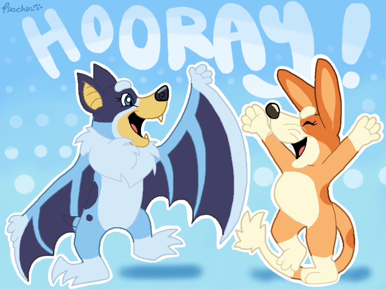 Bluey-Bat and BilBingo by LocalPeaches on DeviantArt