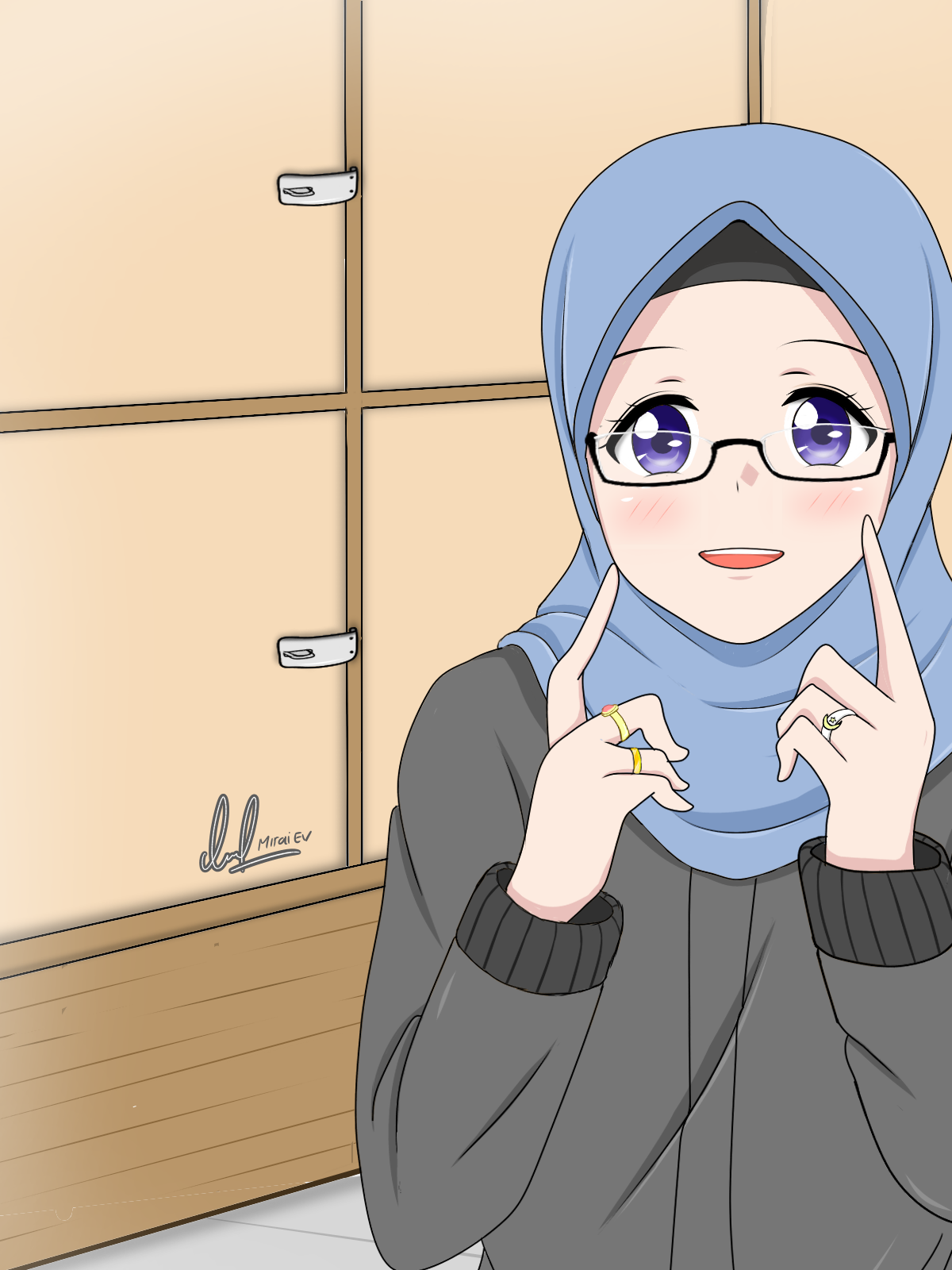 Cartoon hijab girl  Anime muslim, Pretty anime girl, Girl glasses anime