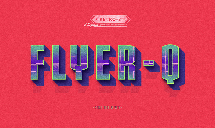 Retro Vintage Text Effect Photoshop Template Vol.3