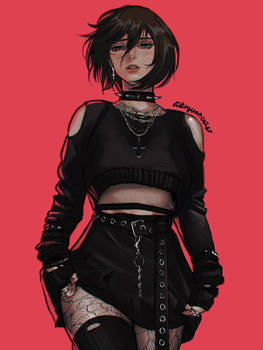 mikasa ackerman gothic style