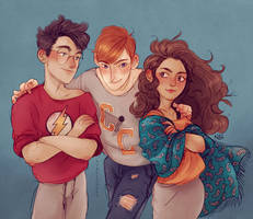 Harry, Hermione, Ron