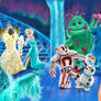 Queen, IceWolf, Robot, Monster, and Frozen friends