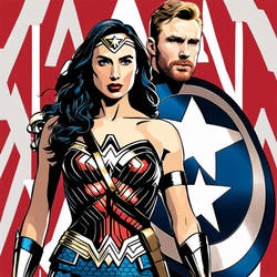Wonder Woman Gal Gadot, Captain America Chris Evan