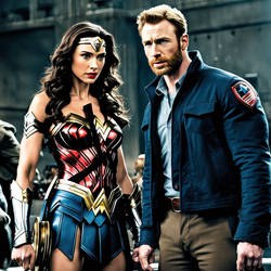Wonder Woman Gal Gadot, Captain America Chris Evan