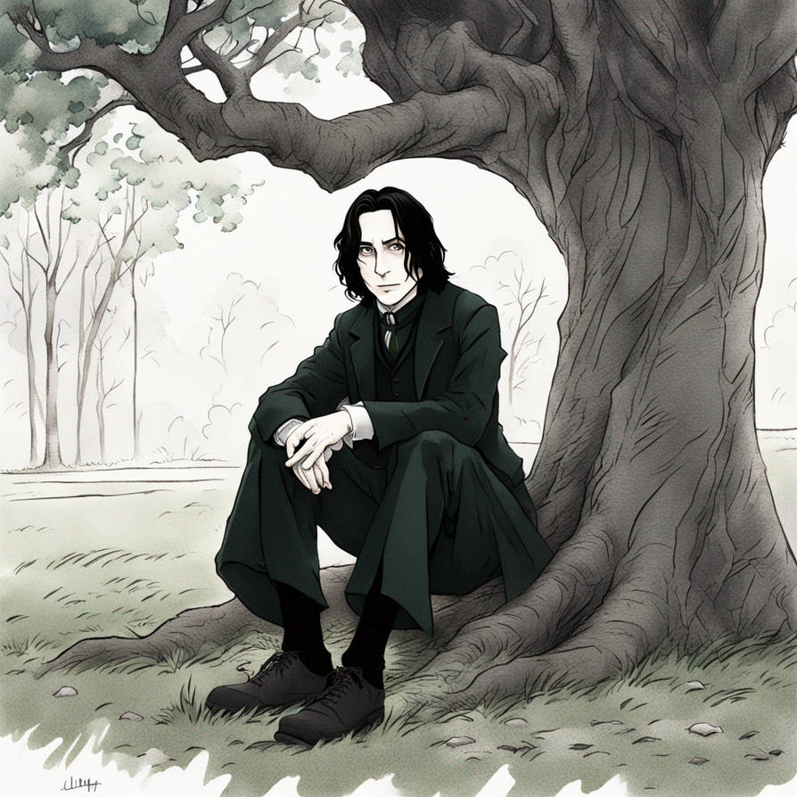 Snape Tree Scene Young Severus Snape under a tree by zSpirall on DeviantArt