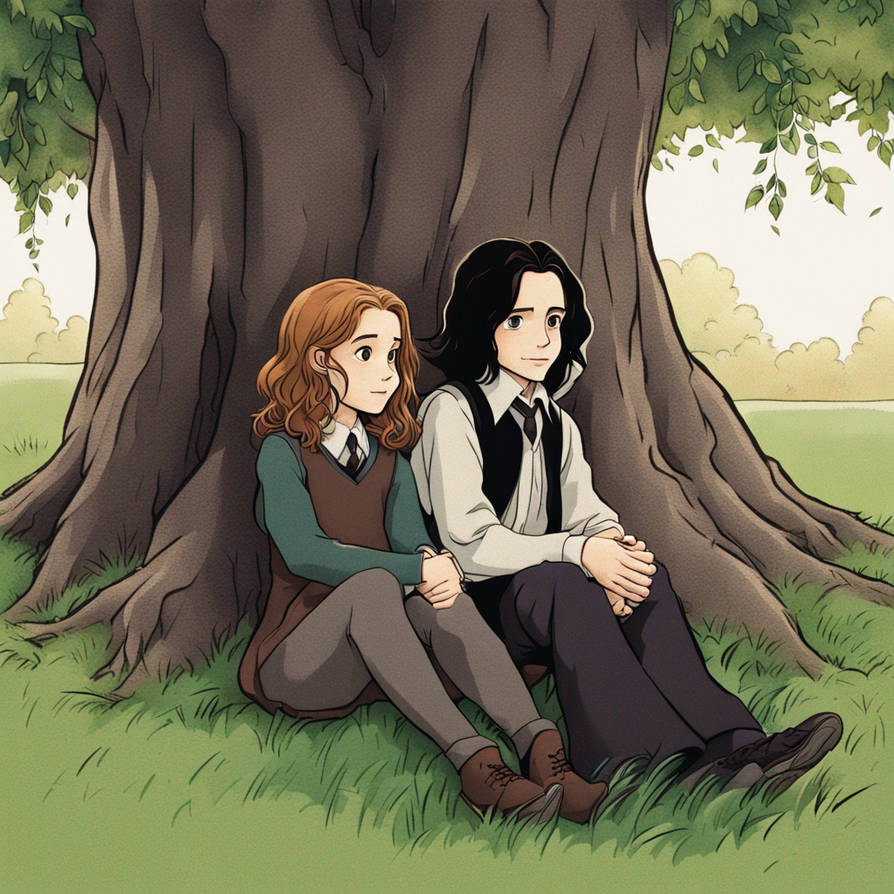 Snape Tree Scene Young Severus Snape under a tree with Hermione Gra by zSpirall on ...