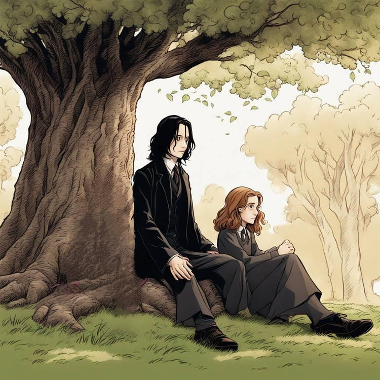 Snape Tree Scene Young Severus Snape Under A Tree With Hermione by zSpirall on DeviantArt