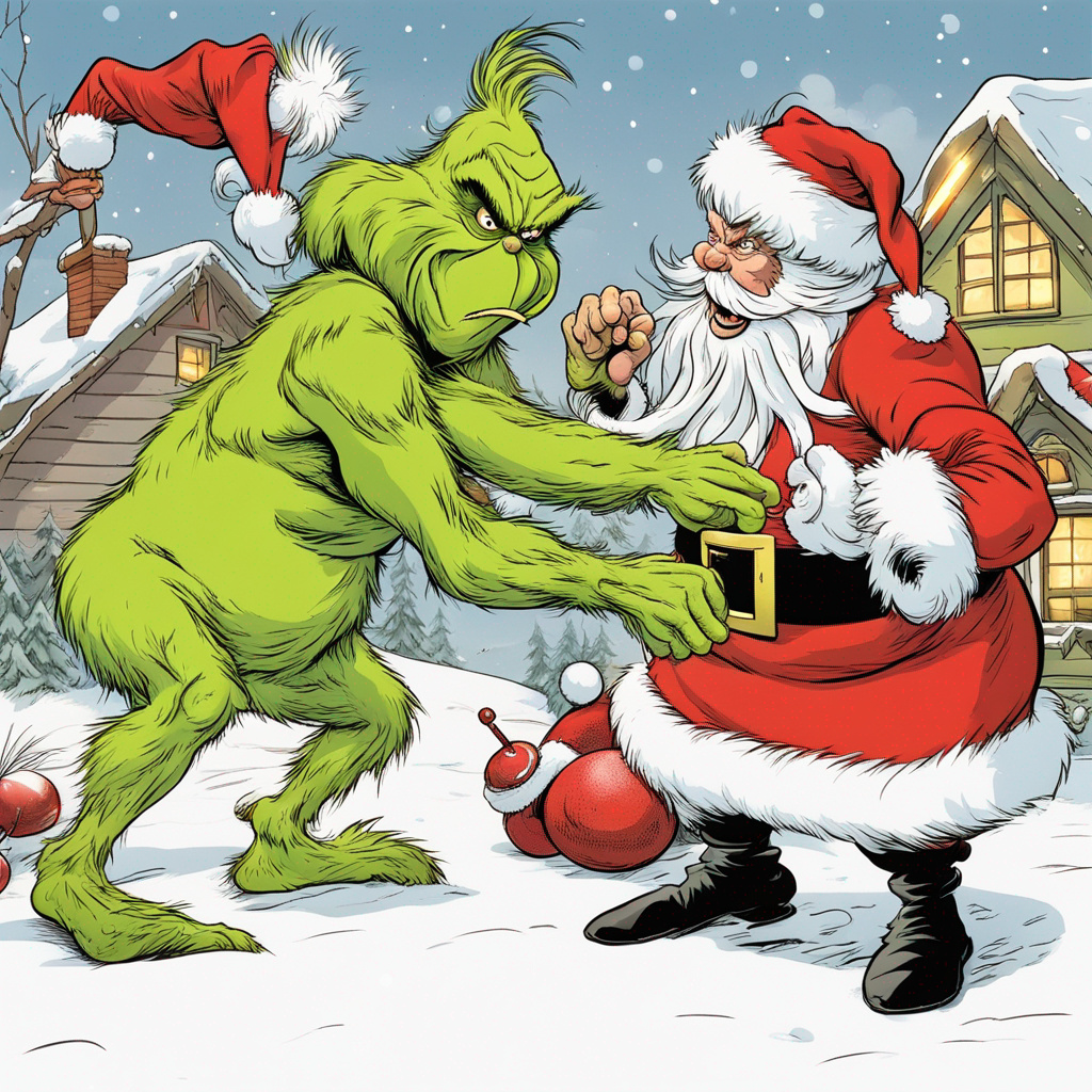Grinch Playing The Grinch fighting Santa Claus by zSpirall on DeviantArt