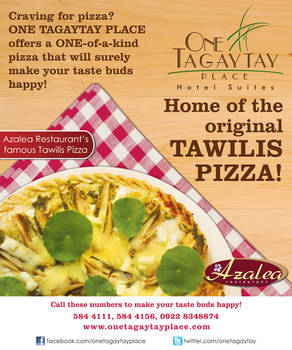 Flyer to promote Tawilis Pizza