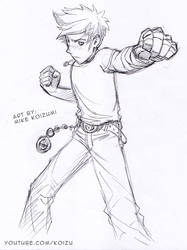Manga Fighting Pose: Punching Fists