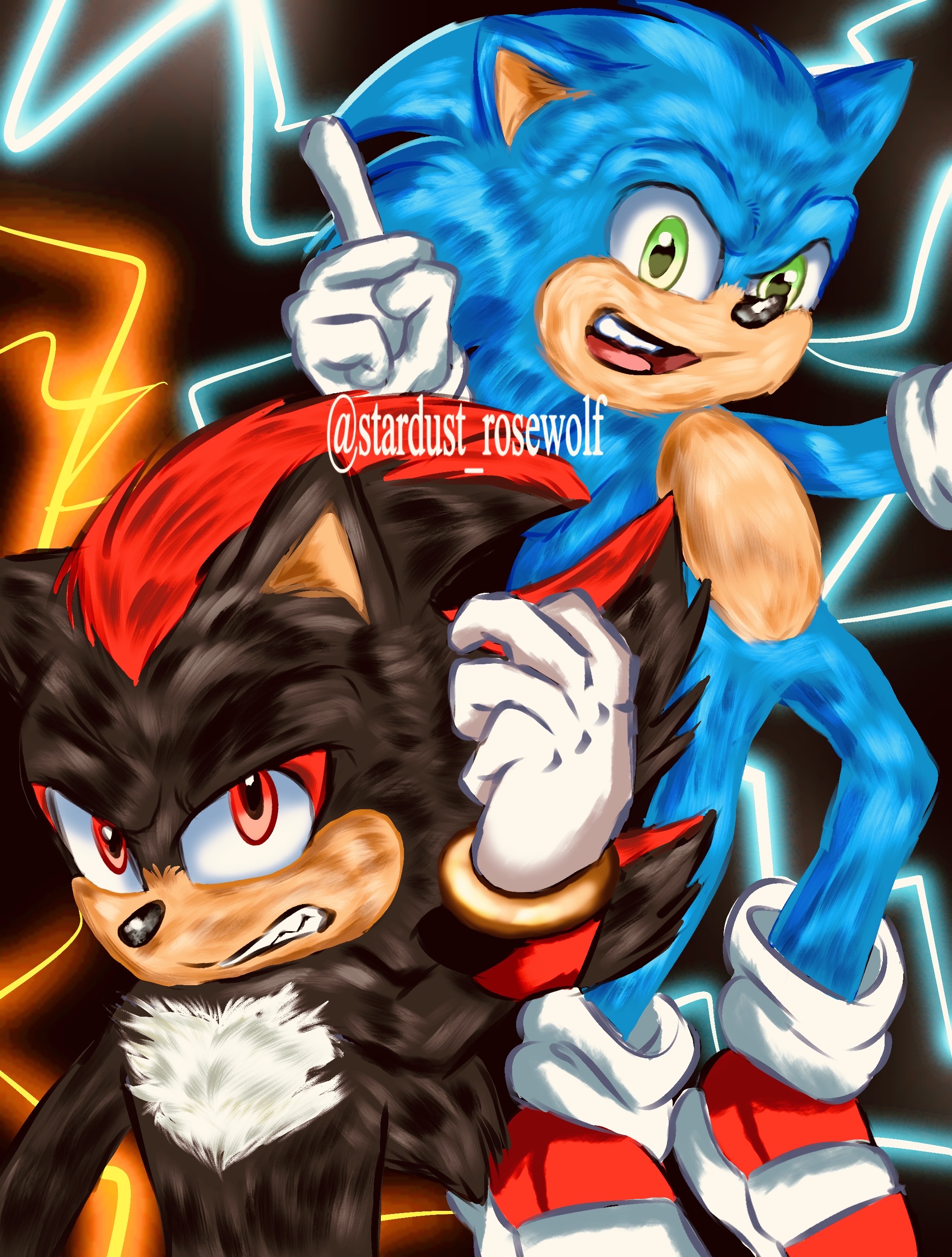 Sonic and Shadow with movie design by Shadic15675 on DeviantArt