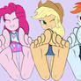 Pinkie, Applejack, and Rainbow Dash's feet (req.)