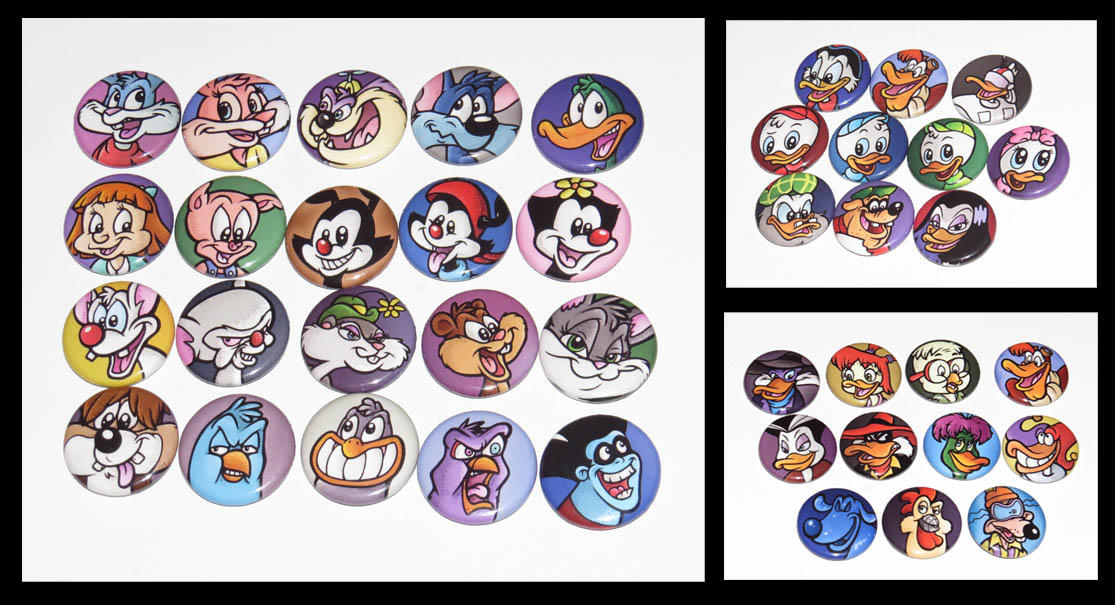 90's Cartoon Button Set by JellySoupStudios 90's Cartoon Button Set by JellySoupStudios