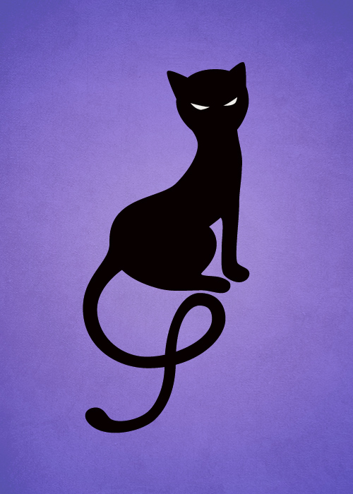 Purple Gracious Evil Black Cat