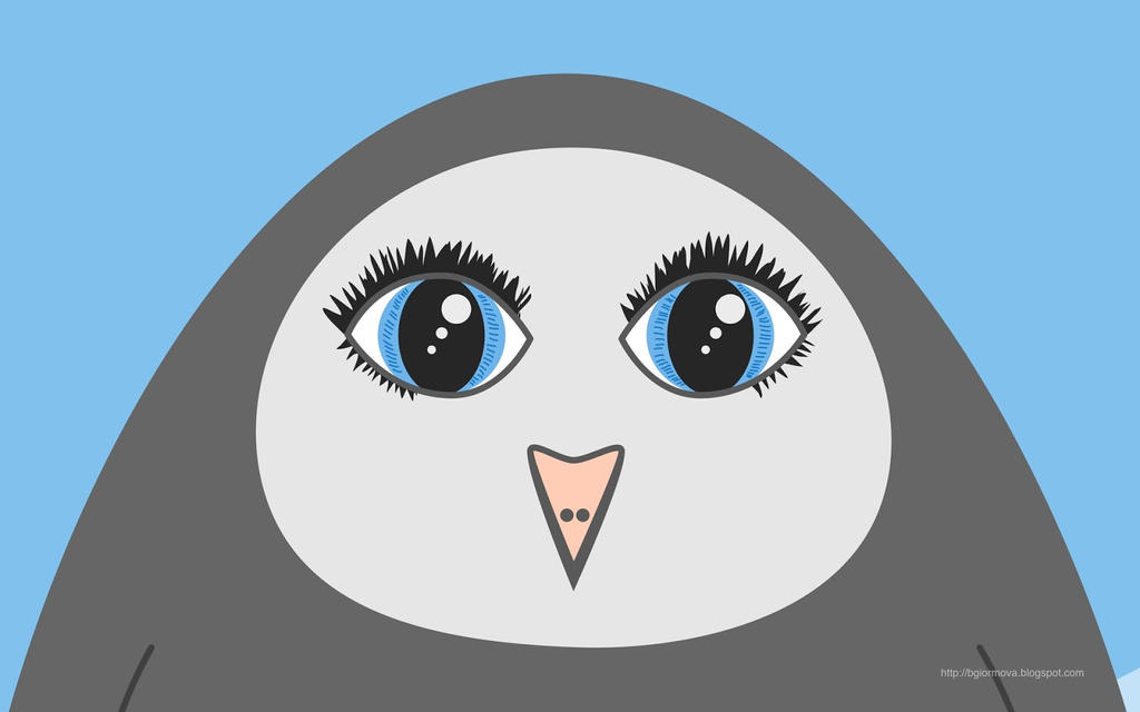 Cute Penguin With Big Eyes Desktop Wallpaper by azzza on DeviantArt