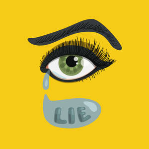 Lying eye with tears
