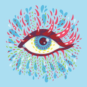 Psychedelic Eye With Colorful Tears