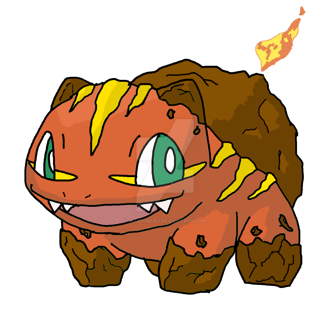 I drew bulbasaur as a fire (& rock) starter! : r/pokemon