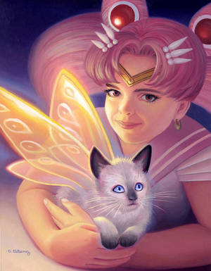 Chibi Moon with Fairy Kitten