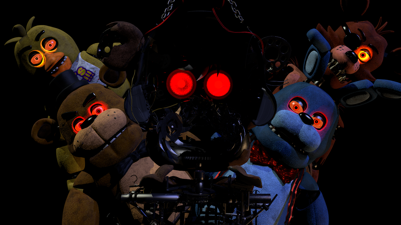 Fnaf Movie Main Gang Poster render by mysteriouspoggers12 on