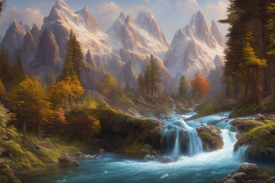 Mountain alps landscape by midjourneyartworks on DeviantArt