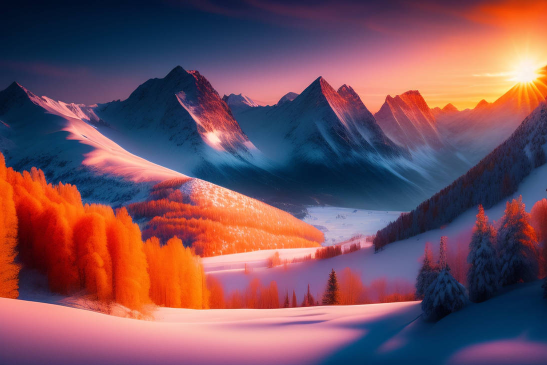 Winter landscape 30 by midjourneyartworks on DeviantArt