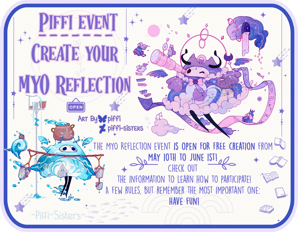 FREE MYO EVENT - REFLECTION+1week left by Piffi-sisters on DeviantArt