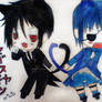 Chibi Neko Ciel and Sebastian