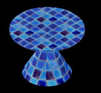 Blue ceramic table