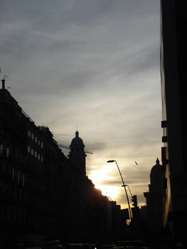 Afternoon street in Barcelona