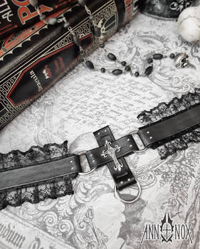 Gothic choker collar Cross handmade
