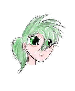 Green Haired Anime Girl
