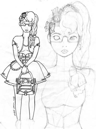 Lolita inspired geek fashion girl
