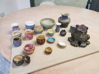 the new finished batch of clay work