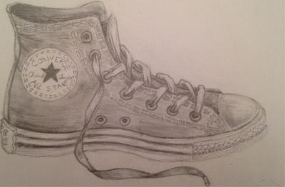 Observational drawing of a converse shoe by DeviantArt