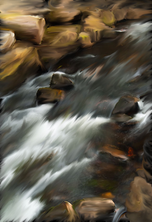 River through the stones