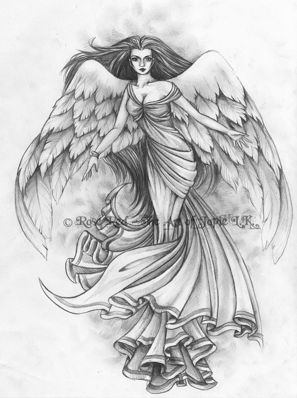 Angel tattoo design 2