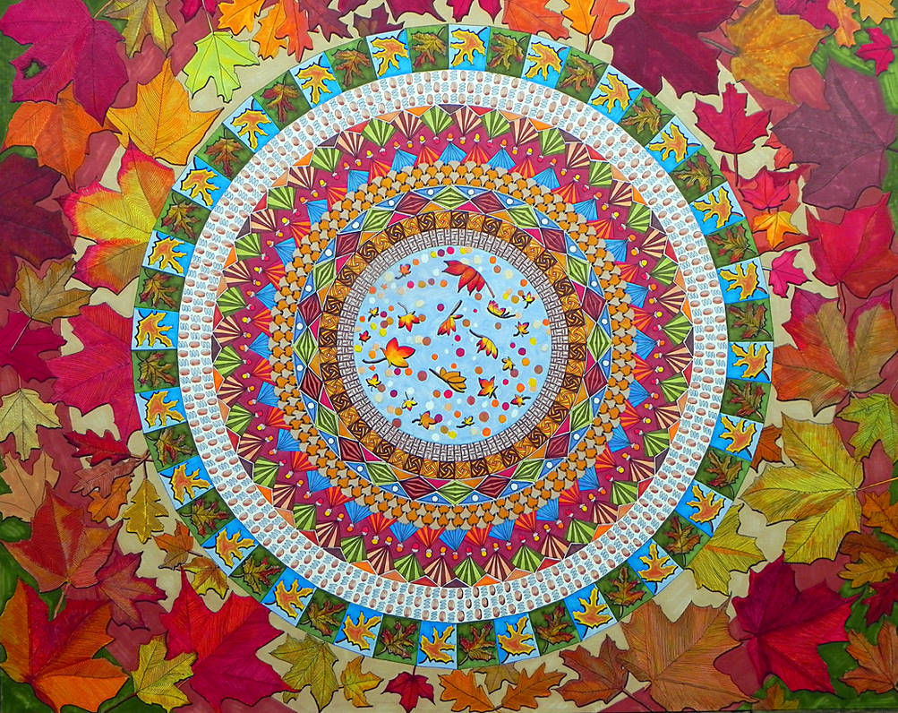 Huge Mandala2 My Neighbourhood - Traditional work by Lou-in-Canada