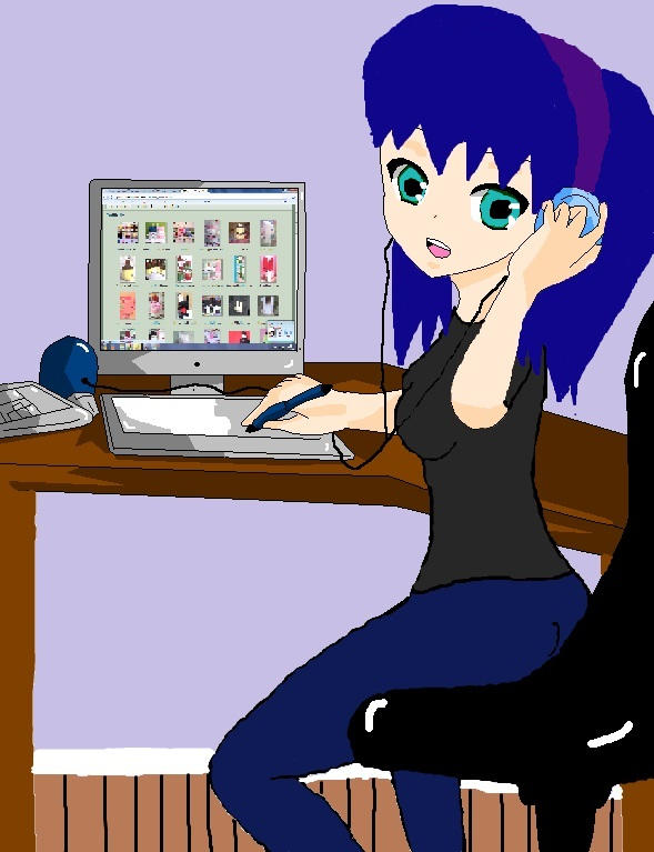Ame hanging out on the computer xD by 11PHAEDRA on DeviantArt