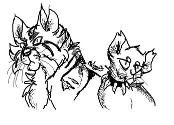 Doodling evil cats