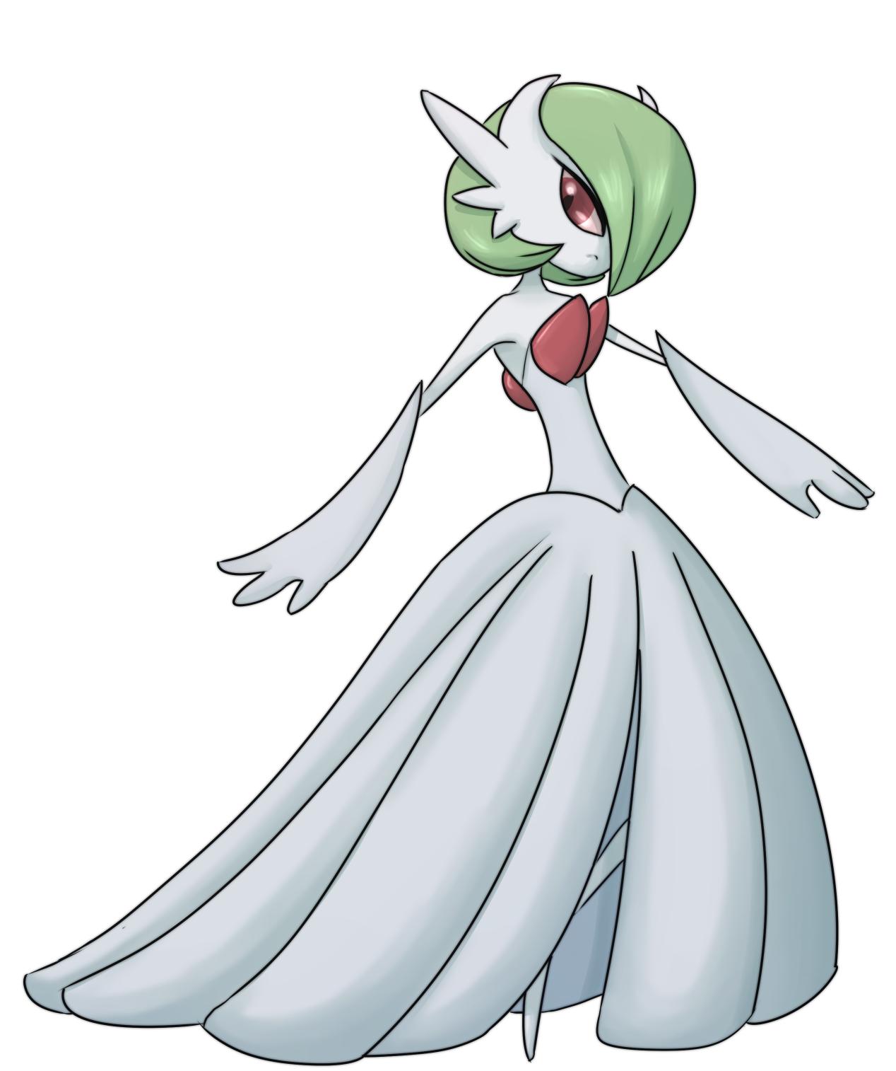 gardevoir and mega gardevoir (pokemon) drawn by konknock