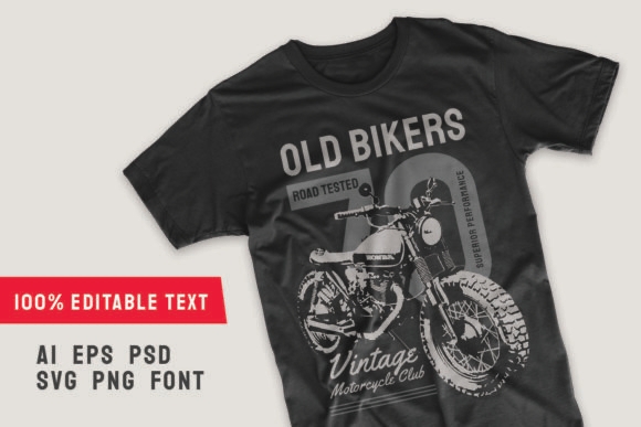 Download Old Bikers Vintage Motorcycle T Shirt By Assetstower On Deviantart