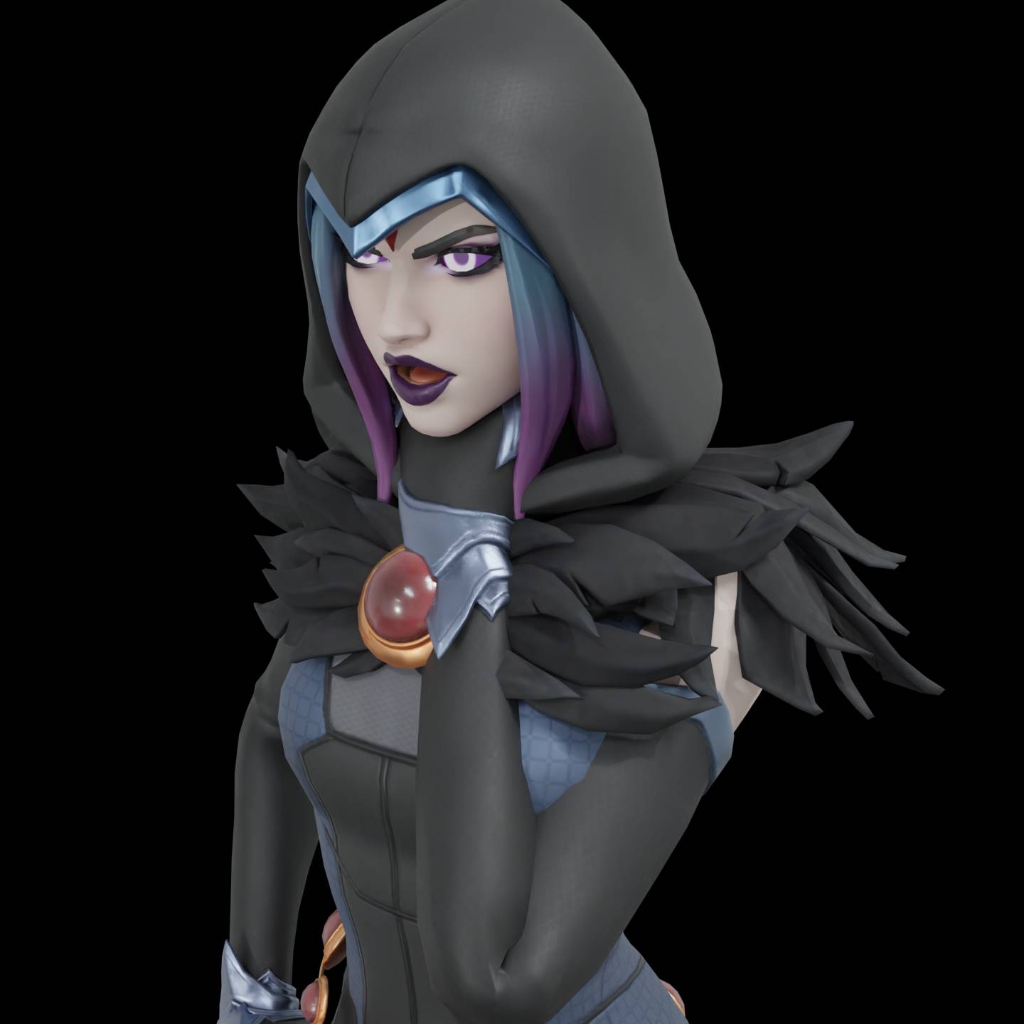 Skinless Raven Raven touching her neck by StrangleBlender on DeviantArt