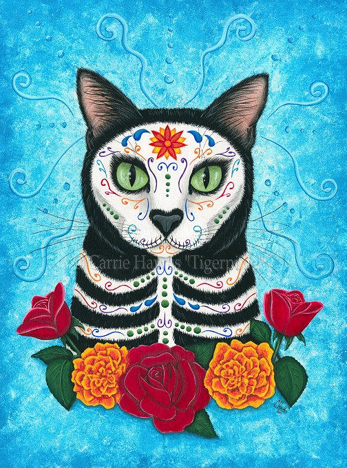 Day of the Dead Cat by tigerpixieart Day of the Dead Cat by tigerpixieart