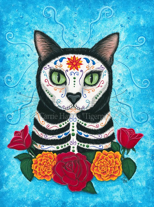 Day of the Dead Cat by tigerpixieart Day of the Dead Cat by tigerpixieart