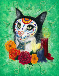 Day of the Dead Cat Candles