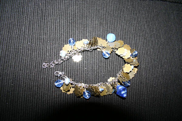 Blue brass bracelet