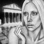 LADY GAGA - VERSACE - drawing by Davy Oldenburg