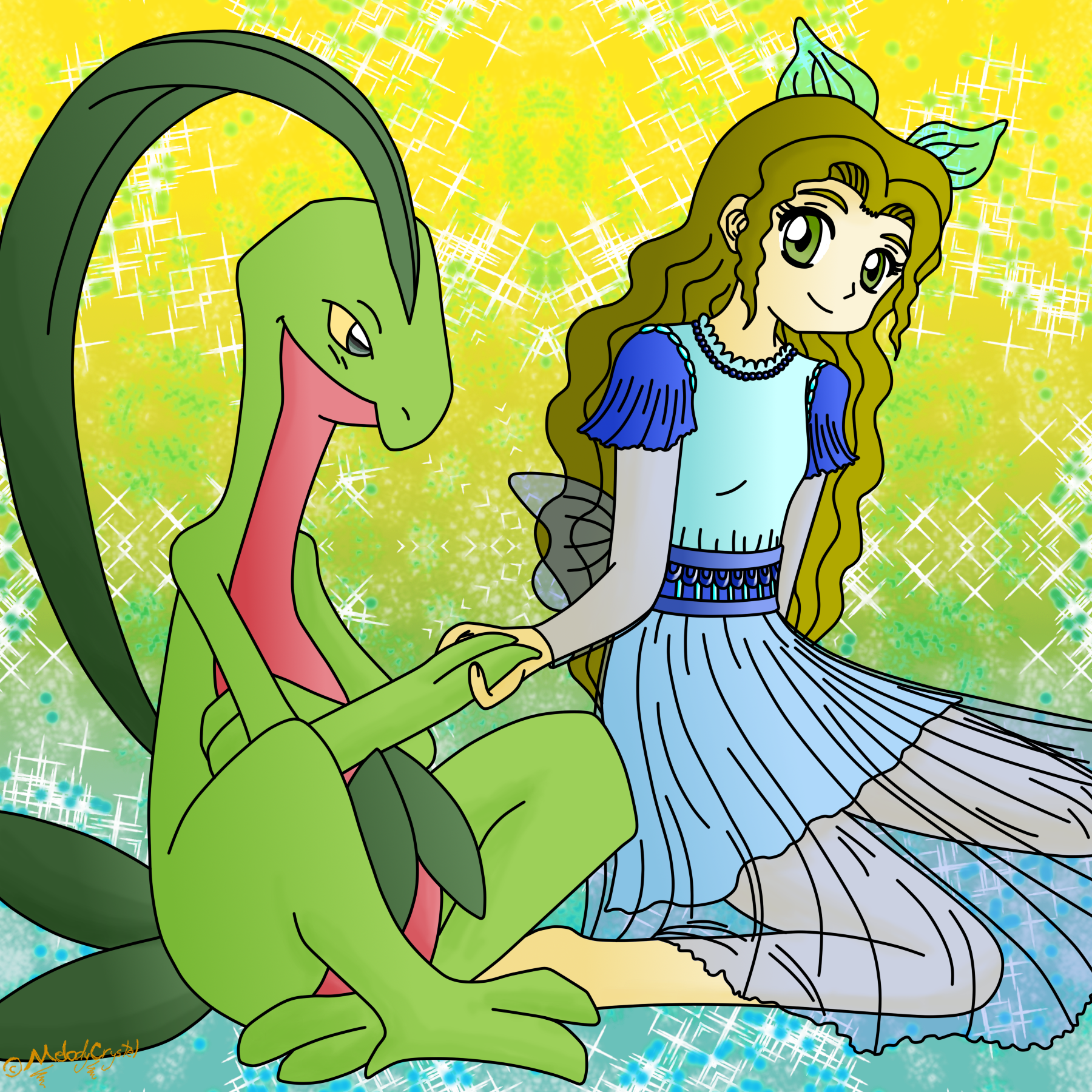 Art Trade Grovyle and OC Haley